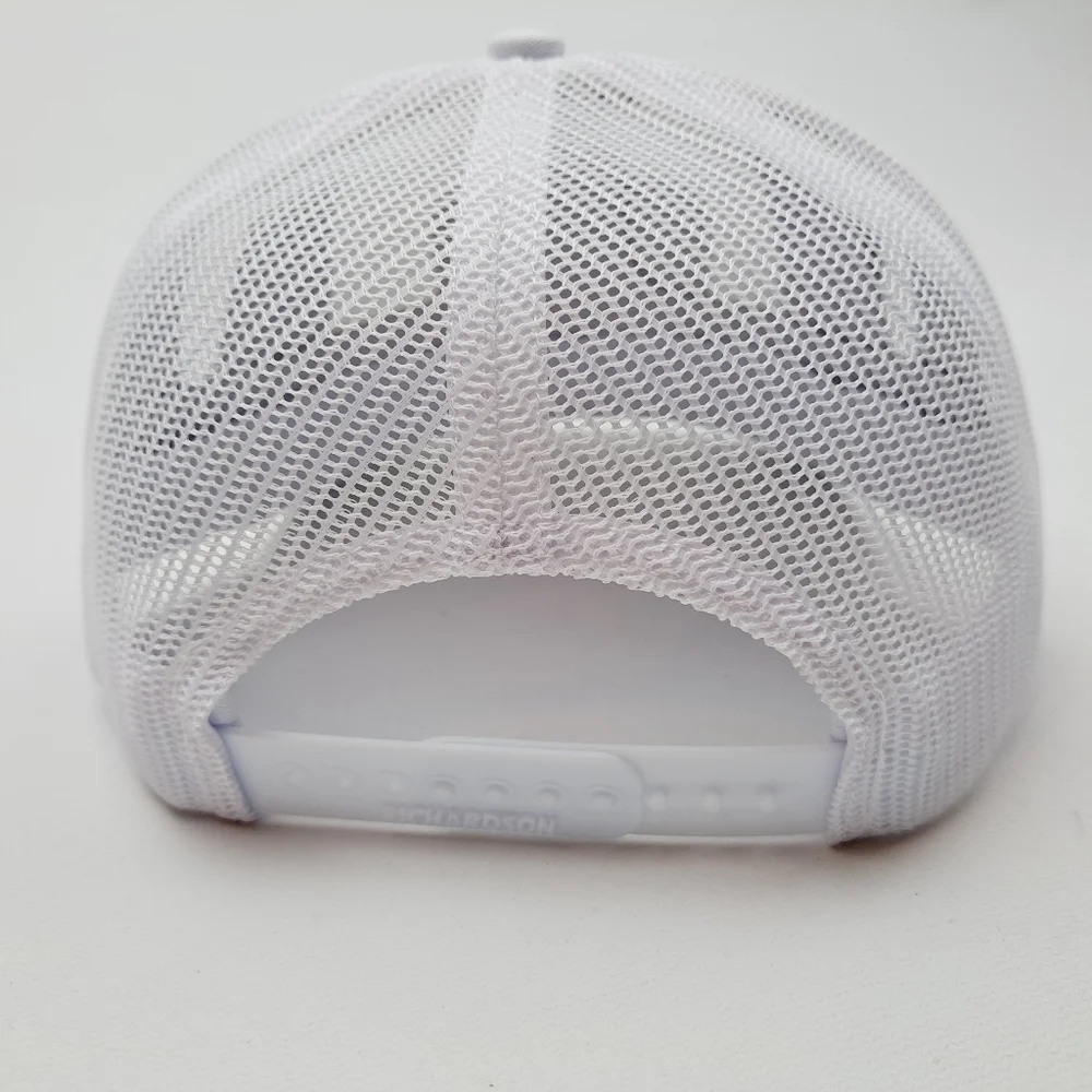 John Deere Richardson 112 Trucker Mesh Snapback Cap Hat White Embroidered